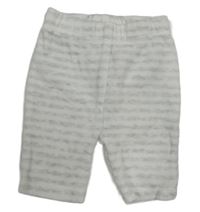 Bielo-sivé pruhované zamatové tepláky C&A