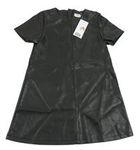 Nové - černé koženkové šaty F&F