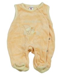 Světleoranžovo/žluté sametové dupačky s kachničkou C&A