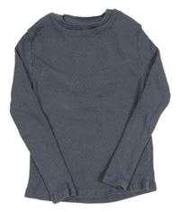 Tmavomodrošedé žebrované crop triko George