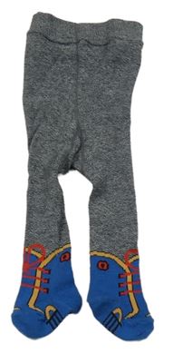 Tmavomodro-bílé melírované punčocháče