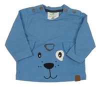 Modrá melírovaná mikina s psíkom Topomini