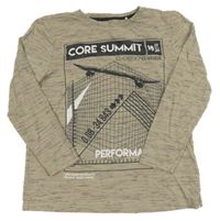 Sivo-čierne melírované tričko s potlačou YIGGA