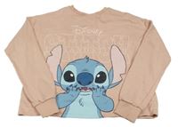 Pudrová crop mikina so Stitchem Disney