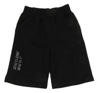 Černé teplákové kraťasy s nápisy