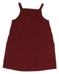 Červeno-čierne kockované cargo šaty Next