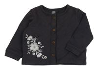 Tmavosivá prepínaci mikina s kvietkami F&F