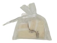 Nové - světlebéžovo-bílé ponožky s medvídkem 