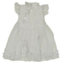 Bílé tylové šaty s krajkou a mašlí a kanýrky a límečkem a všitým body