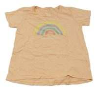 Meruňkové tričko s duhou a nápisem YIGGA