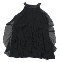 Čierne vrstvené šifónové šaty H&M