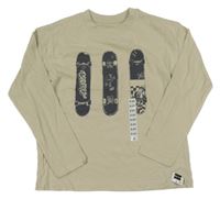 Nové - svetlobéžové tričko so skateboardmi  St. Bernard