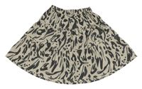 Béžovo-sivá vzorovaná sukňa s volánikmi H&M