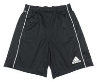 Černé sportovní kraťasy s pruhy Adidas 