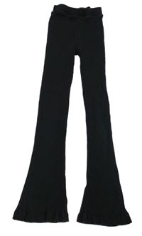 Černé žebrované flare legíny Matalan