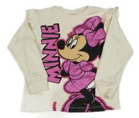 Smetanové triko s Minnie a volánky Disney
