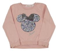 Svetloružová mikina s Minnie z překlápěcích flitrů H&M
