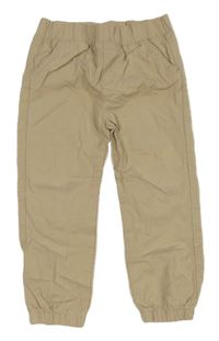 Béžové cuff plátenné nohavice LC WaiKIKI