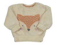 Krémová chlpatá mikina s líškou George