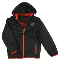 Černá šusťáková jarní funkční bunda s raketou a kapucí Crivit