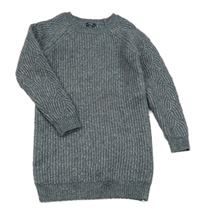 Tmavošedé třpytivé svetrové šaty Kiabi