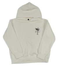Bílá mikina s palmou a kapucí