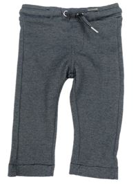 Tmavomodro-biele melírované teplákové nohavice