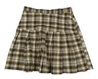 Hnědo-smetanová kostkovaná sukně H&M