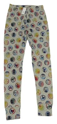 Nové - Šedé melírované pyžamové kalhoty s logy Avengers GAP