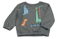 Tmavosivá mikina s dinosaurami Primark