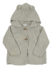 Svetlosivý prepínaci sveter s kapucňou s uškami F&F