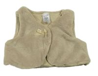 Piesková á kožušinová podšitá vesta s mašlou Carter's