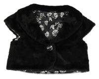 Čierne kožušinové pošité bolerko Matalan