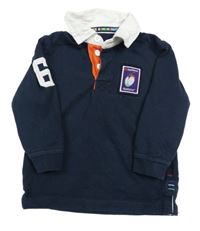 Tmavomodré polo triko s nášivkou