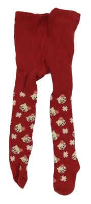 Červené thermo punčocháče s kočkami Ergee