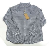 Nové - Tmavomodro-bílá kostkovaná košile Next