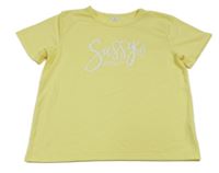 Žlté tričko s nápisom Shein