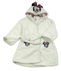 Bílý chlupatý župan s Minnie a kapucí C&A