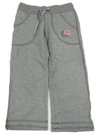 Sivé melírované capri tepláky s číslom Pocopiano