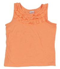 Neónově oranžový top s volánikmi C&A