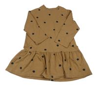 Hnedé bodkovaná é teplákové šaty