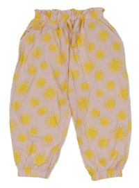 Svetloružové bavlnené nohavice so sluníčky Tu