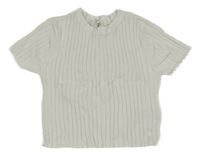 Biele rebrované pletené crop tričko H&M