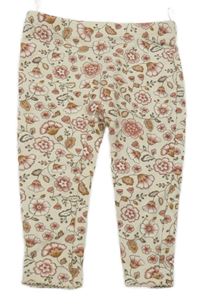 Béžové kvetované teplákové legíny C&A