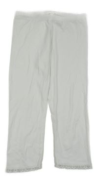 Biele capri legíny s čipkou Yigga