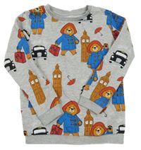 Sivá melírovaná mikina s Paddingtonem Tu