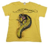 Žluté tričko s hadem Ed Hardy