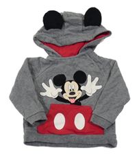 Sivá melírovaná mikina s Mickeym a kapucňou C&A
