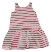 Bielo-ružové pruhované šaty H&M