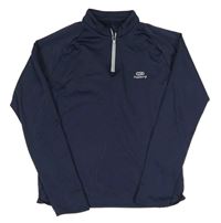 Tmavomodrá funkční sportovní mikina Decathlon
